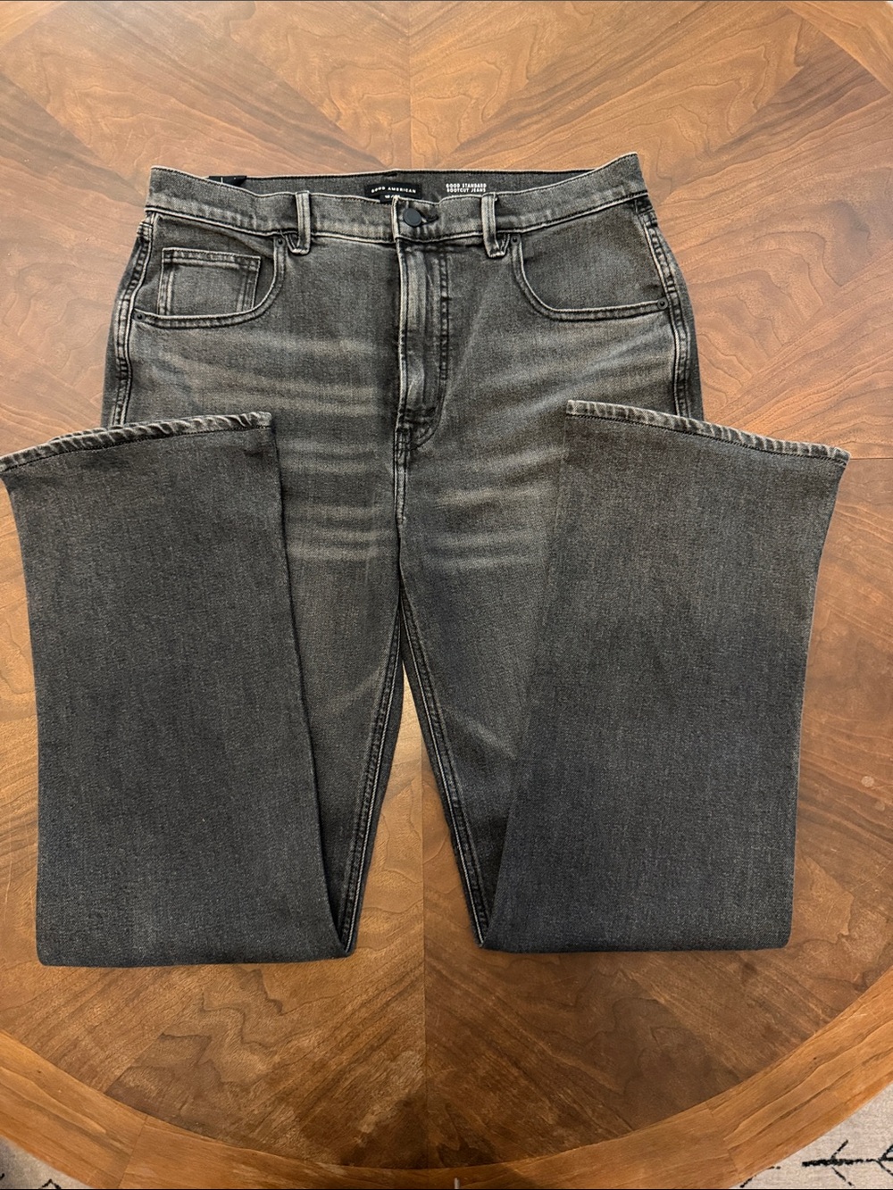 Good American Women's Black Washed Boot-Cut Jeans